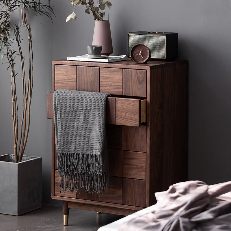 37.40" Tall Wood Accent Cabinet 5-Drawer Rectangular Accent Chest Clearhalo 'Cabinets & Chests' 'cabinets_chests' 'furn' 'furn_cabinets_chests' 'Furniture' 'Living Room Furniture' 6574386