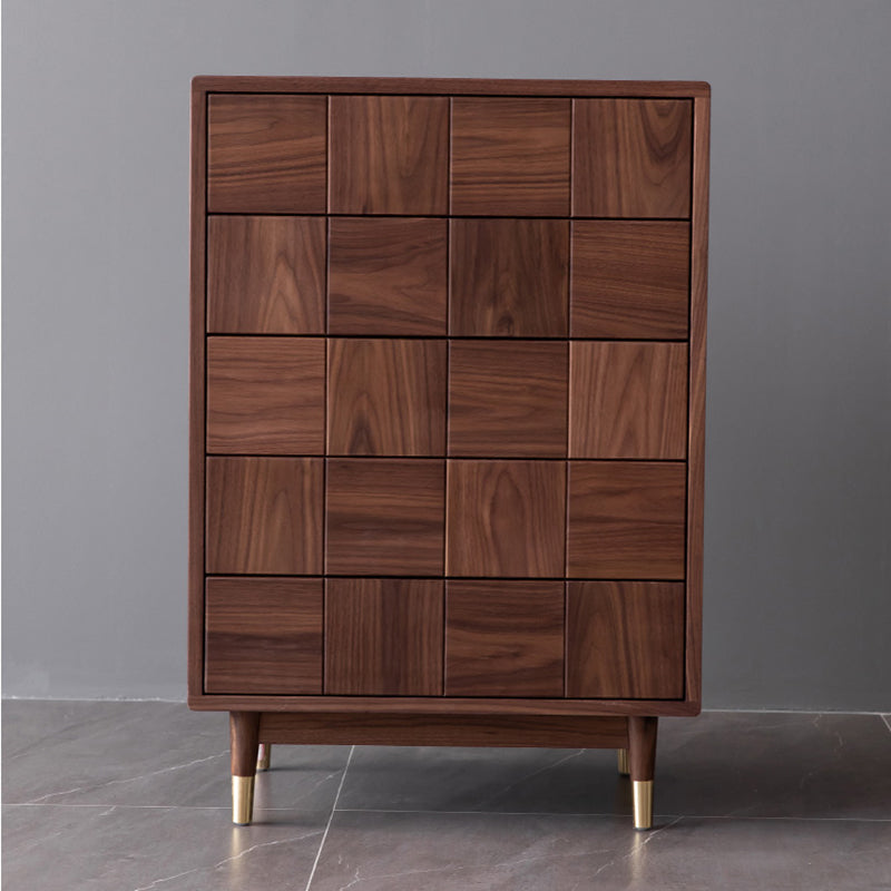 37.40" Tall Wood Accent Cabinet 5-Drawer Rectangular Accent Chest Clearhalo 'Cabinets & Chests' 'cabinets_chests' 'furn' 'furn_cabinets_chests' 'Furniture' 'Living Room Furniture' 6574394