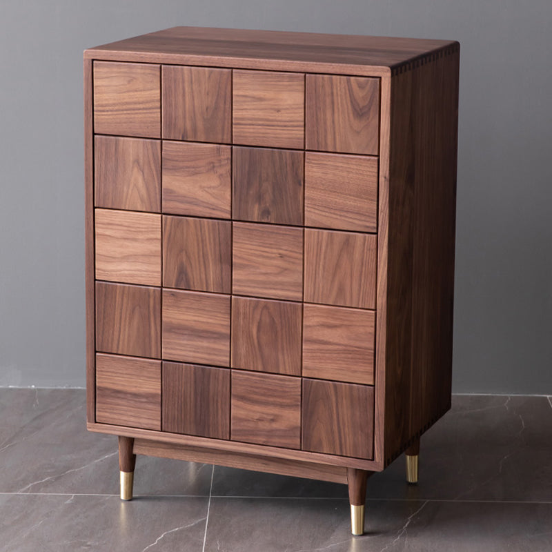 37.40" Tall Wood Accent Cabinet 5-Drawer Rectangular Accent Chest Clearhalo 'Cabinets & Chests' 'cabinets_chests' 'furn' 'furn_cabinets_chests' 'Furniture' 'Living Room Furniture' 6574395