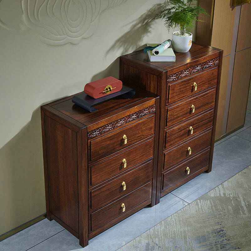 Dark Brown Drawers Chest Solid Wood Accent Chest for Living Roo Clearhalo 'Cabinets & Chests' 'cabinets_chests' 'furn' 'furn_cabinets_chests' 'Furniture' 'Living Room Furniture' 6574403