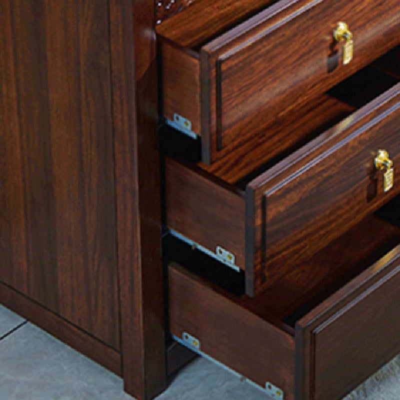 Dark Brown Drawers Chest Solid Wood Accent Chest for Living Roo Clearhalo 'Cabinets & Chests' 'cabinets_chests' 'furn' 'furn_cabinets_chests' 'Furniture' 'Living Room Furniture' 6574408
