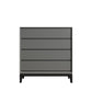 Contemporary Accent Chest with Drawers and Straight Legs Rectangle Chest 35"L x 16"W x 37"H Dark Gray Clearhalo 'Cabinets & Chests' 'cabinets_chests' 'furn' 'furn_cabinets_chests' 'Furniture' 'Living Room Furniture' 6574413