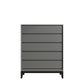 Contemporary Accent Chest with Drawers and Straight Legs Rectangle Chest 35"L x 16"W x 43"H Dark Gray Clearhalo 'Cabinets & Chests' 'cabinets_chests' 'furn' 'furn_cabinets_chests' 'Furniture' 'Living Room Furniture' 6574418