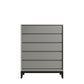 Contemporary Accent Chest with Drawers and Straight Legs Rectangle Chest 35"L x 16"W x 43"H Grey Clearhalo 'Cabinets & Chests' 'cabinets_chests' 'furn' 'furn_cabinets_chests' 'Furniture' 'Living Room Furniture' 6574421