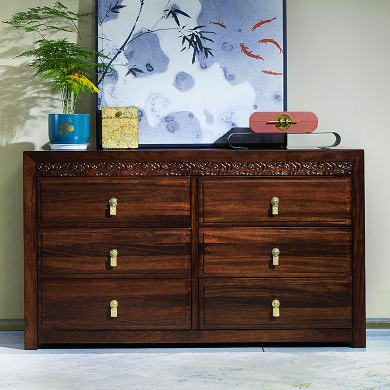 Mid-Century Modern Solid Wood Chest 27.56" Tall 6 - Drawer Accent Chest 6 Clearhalo 'Cabinets & Chests' 'cabinets_chests' 'furn' 'furn_cabinets_chests' 'Furniture' 'Living Room Furniture' 6574447