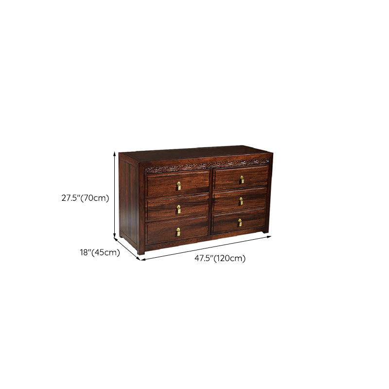 Mid-Century Modern Solid Wood Chest 27.56" Tall 6 - Drawer Accent Chest Clearhalo 'Cabinets & Chests' 'cabinets_chests' 'furn' 'furn_cabinets_chests' 'Furniture' 'Living Room Furniture' 6574456