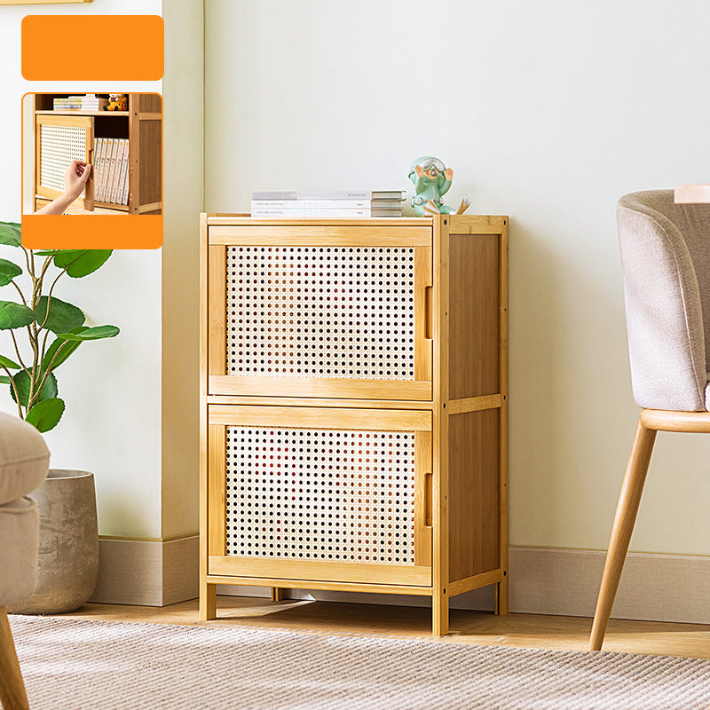 Scandinavian Accent Cabinet with Grooves Doors and Straight Legs 2 Wicker & Rattan Clearhalo 'Cabinets & Chests' 'cabinets_chests' 'furn' 'furn_cabinets_chests' 'Furniture' 'Living Room Furniture' 6574467