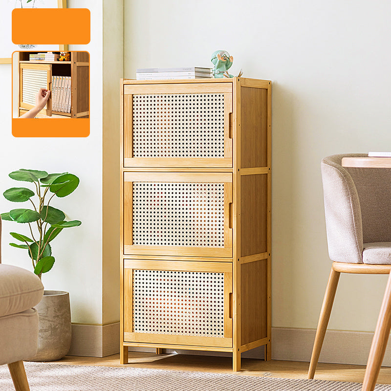 Scandinavian Accent Cabinet with Grooves Doors and Straight Legs 3 Wicker & Rattan Clearhalo 'Cabinets & Chests' 'cabinets_chests' 'furn' 'furn_cabinets_chests' 'Furniture' 'Living Room Furniture' 6574470