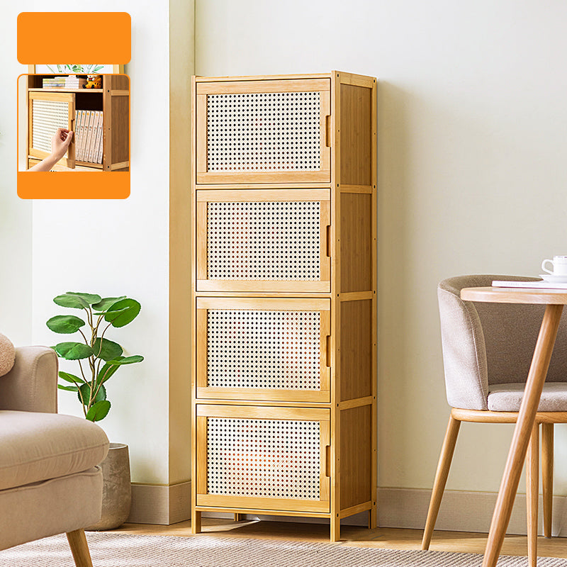 Scandinavian Accent Cabinet with Grooves Doors and Straight Legs 4 Wicker & Rattan Clearhalo 'Cabinets & Chests' 'cabinets_chests' 'furn' 'furn_cabinets_chests' 'Furniture' 'Living Room Furniture' 6574471