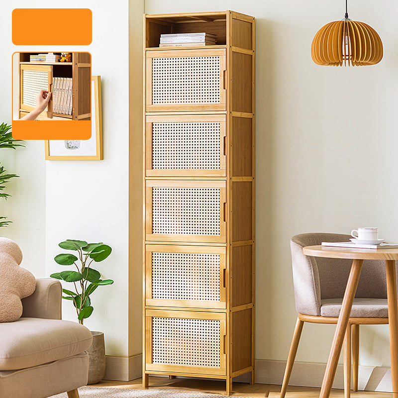Scandinavian Accent Cabinet with Grooves Doors and Straight Legs 6 Wicker & Rattan Clearhalo 'Cabinets & Chests' 'cabinets_chests' 'furn' 'furn_cabinets_chests' 'Furniture' 'Living Room Furniture' 6574476