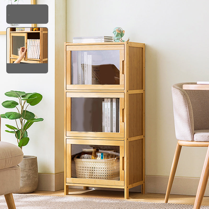 Scandinavian Accent Cabinet with Grooves Doors and Straight Legs 3 Glass Clearhalo 'Cabinets & Chests' 'cabinets_chests' 'furn' 'furn_cabinets_chests' 'Furniture' 'Living Room Furniture' 6574479