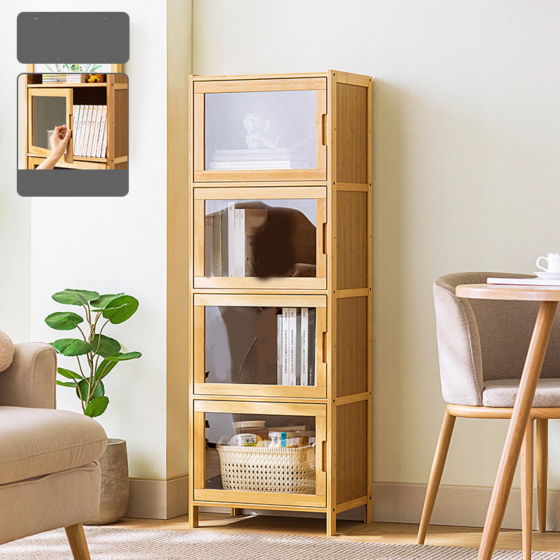 Scandinavian Accent Cabinet with Grooves Doors and Straight Legs 4 Glass Clearhalo 'Cabinets & Chests' 'cabinets_chests' 'furn' 'furn_cabinets_chests' 'Furniture' 'Living Room Furniture' 6574480