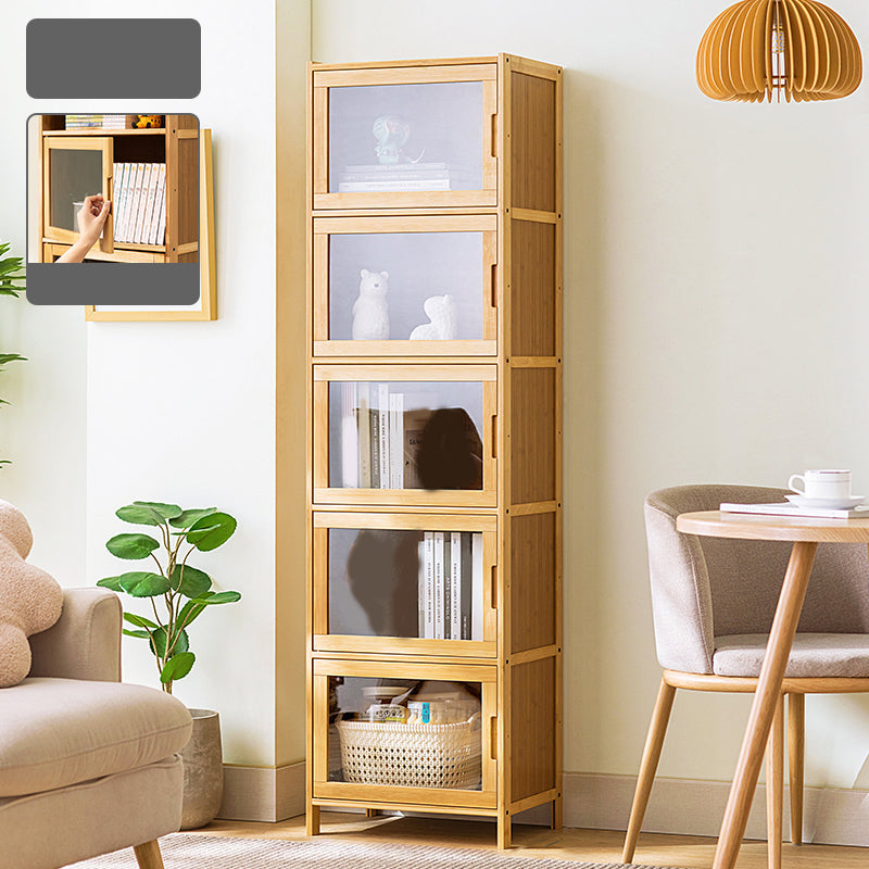 Scandinavian Accent Cabinet with Grooves Doors and Straight Legs 5 Glass Clearhalo 'Cabinets & Chests' 'cabinets_chests' 'furn' 'furn_cabinets_chests' 'Furniture' 'Living Room Furniture' 6574481