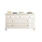 Mid-Century Modern White Chest with 7 Drawers and Turned Legs Clearhalo 'Cabinets & Chests' 'cabinets_chests' 'furn' 'furn_cabinets_chests' 'Furniture' 'Living Room Furniture' 6574502