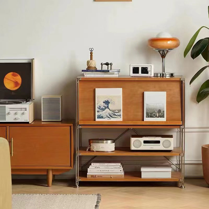 Industrial Accent Cabinet with 2 Shelves and 1 Door in Solid Wood Clearhalo 'Cabinets & Chests' 'cabinets_chests' 'furn' 'furn_cabinets_chests' 'Furniture' 'Living Room Furniture' 6574545