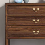Dark Brown 3 Drawers Chest 14.97" Wide Solid Wood Accent Chest Clearhalo 'Cabinets & Chests' 'cabinets_chests' 'furn' 'furn_cabinets_chests' 'Furniture' 'Living Room Furniture' 6574566