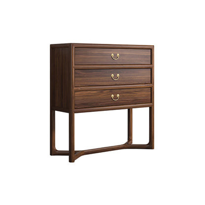 Dark Brown 3 Drawers Chest 14.97" Wide Solid Wood Accent Chest 27"L x 15"W x 39"H Clearhalo 'Cabinets & Chests' 'cabinets_chests' 'furn' 'furn_cabinets_chests' 'Furniture' 'Living Room Furniture' 6574569