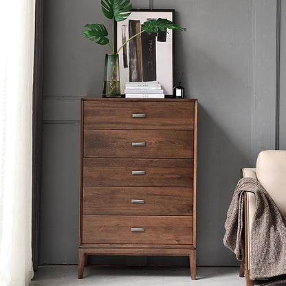 Solid Wood 5- Drawer Accent Chest Brown Chest for Living Room 5 Clearhalo 'Cabinets & Chests' 'cabinets_chests' 'furn' 'furn_cabinets_chests' 'Furniture' 'Living Room Furniture' 6574574