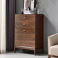 Solid Wood 5- Drawer Accent Chest Brown Chest for Living Room Clearhalo 'Cabinets & Chests' 'cabinets_chests' 'furn' 'furn_cabinets_chests' 'Furniture' 'Living Room Furniture' 6574576