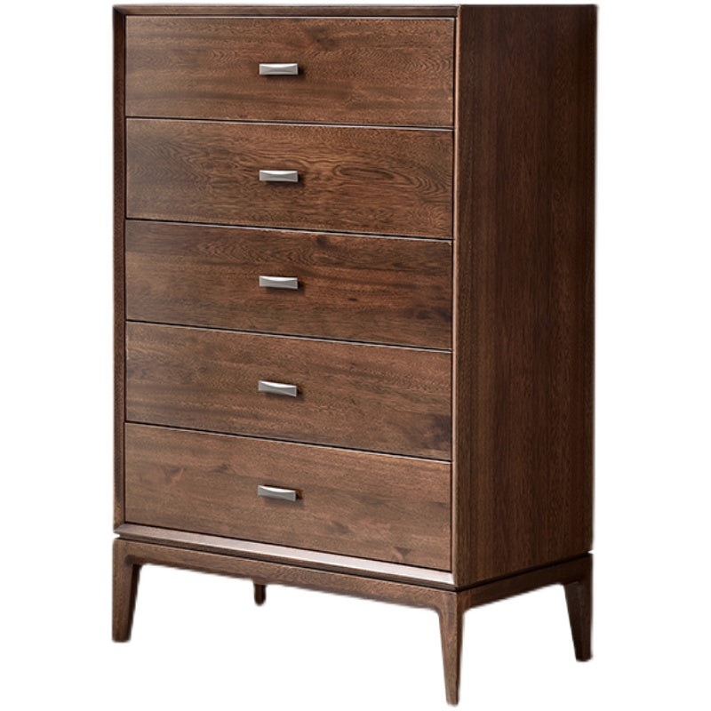 Solid Wood 5- Drawer Accent Chest Brown Chest for Living Room Clearhalo 'Cabinets & Chests' 'cabinets_chests' 'furn' 'furn_cabinets_chests' 'Furniture' 'Living Room Furniture' 6574577