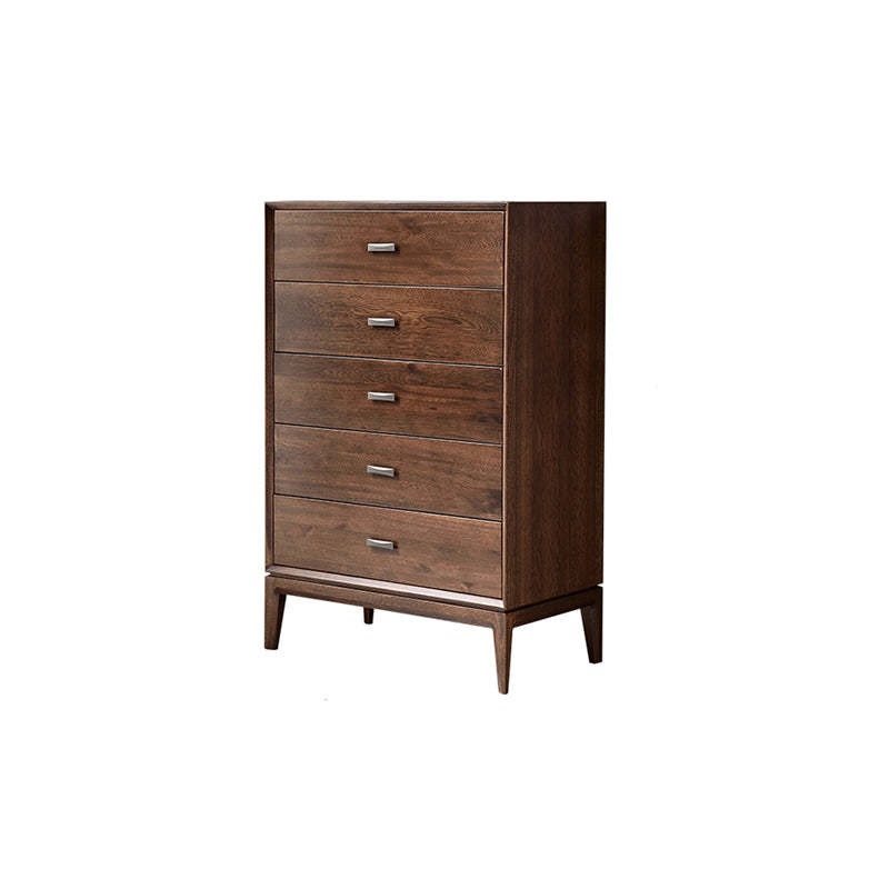 Solid Wood 5- Drawer Accent Chest Brown Chest for Living Room Clearhalo 'Cabinets & Chests' 'cabinets_chests' 'furn' 'furn_cabinets_chests' 'Furniture' 'Living Room Furniture' 6574582