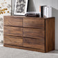 Mid-Century Modern Chest with 6 Drawers in Walnut Rectangle Accent Chest Clearhalo 'Cabinets & Chests' 'cabinets_chests' 'furn' 'furn_cabinets_chests' 'Furniture' 'Living Room Furniture' 6574584