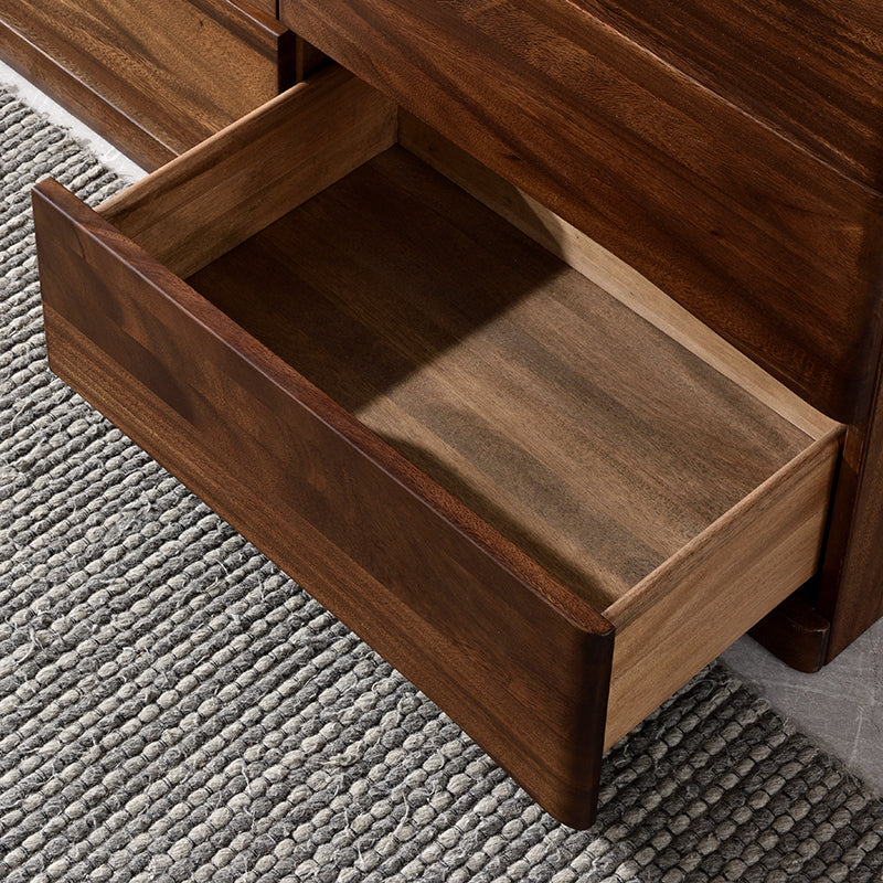 Mid-Century Modern Chest with 6 Drawers in Walnut Rectangle Accent Chest Clearhalo 'Cabinets & Chests' 'cabinets_chests' 'furn' 'furn_cabinets_chests' 'Furniture' 'Living Room Furniture' 6574590