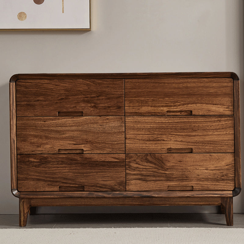 Mid-Century Modern Chest with Drawers and Straight Legs in Solid Wood Clearhalo 'Cabinets & Chests' 'cabinets_chests' 'furn' 'furn_cabinets_chests' 'Furniture' 'Living Room Furniture' 6574599