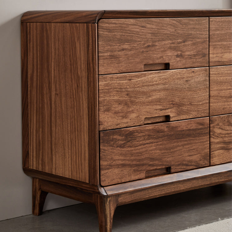 Mid-Century Modern Chest with Drawers and Straight Legs in Solid Wood Clearhalo 'Cabinets & Chests' 'cabinets_chests' 'furn' 'furn_cabinets_chests' 'Furniture' 'Living Room Furniture' 6574603