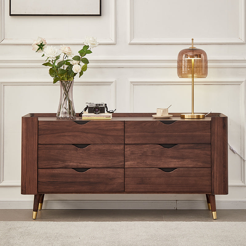 Mid-Century Modern Brown Accent Chest with 6 Soft Close Drawers 6 Clearhalo 'Cabinets & Chests' 'cabinets_chests' 'furn' 'furn_cabinets_chests' 'Furniture' 'Living Room Furniture' 6574611