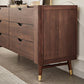 Mid-Century Modern Brown Accent Chest with 6 Soft Close Drawers Clearhalo 'Cabinets & Chests' 'cabinets_chests' 'furn' 'furn_cabinets_chests' 'Furniture' 'Living Room Furniture' 6574616