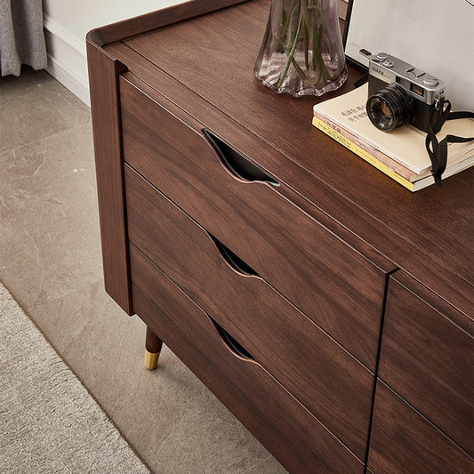 Mid-Century Modern Brown Accent Chest with 6 Soft Close Drawers Clearhalo 'Cabinets & Chests' 'cabinets_chests' 'furn' 'furn_cabinets_chests' 'Furniture' 'Living Room Furniture' 6574617