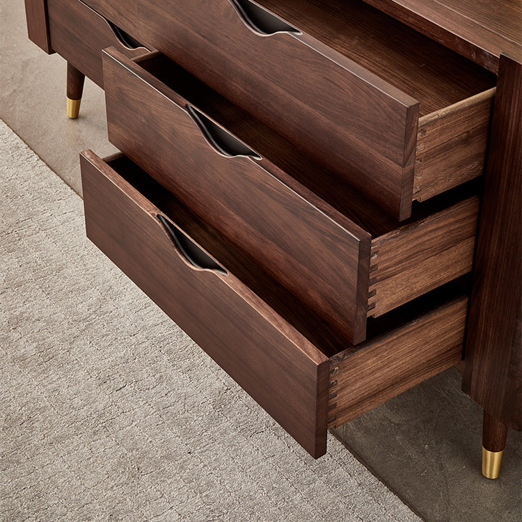 Mid-Century Modern Brown Accent Chest with 6 Soft Close Drawers Clearhalo 'Cabinets & Chests' 'cabinets_chests' 'furn' 'furn_cabinets_chests' 'Furniture' 'Living Room Furniture' 6574618