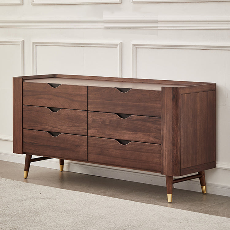 Mid-Century Modern Brown Accent Chest with 6 Soft Close Drawers Clearhalo 'Cabinets & Chests' 'cabinets_chests' 'furn' 'furn_cabinets_chests' 'Furniture' 'Living Room Furniture' 6574620