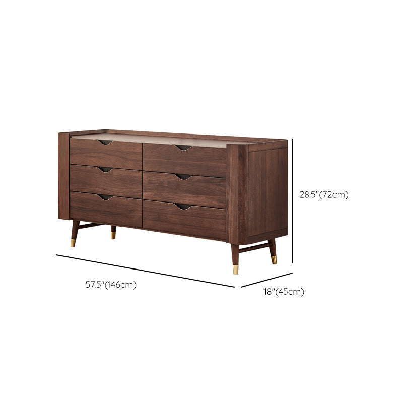Mid-Century Modern Brown Accent Chest with 6 Soft Close Drawers Clearhalo 'Cabinets & Chests' 'cabinets_chests' 'furn' 'furn_cabinets_chests' 'Furniture' 'Living Room Furniture' 6574622