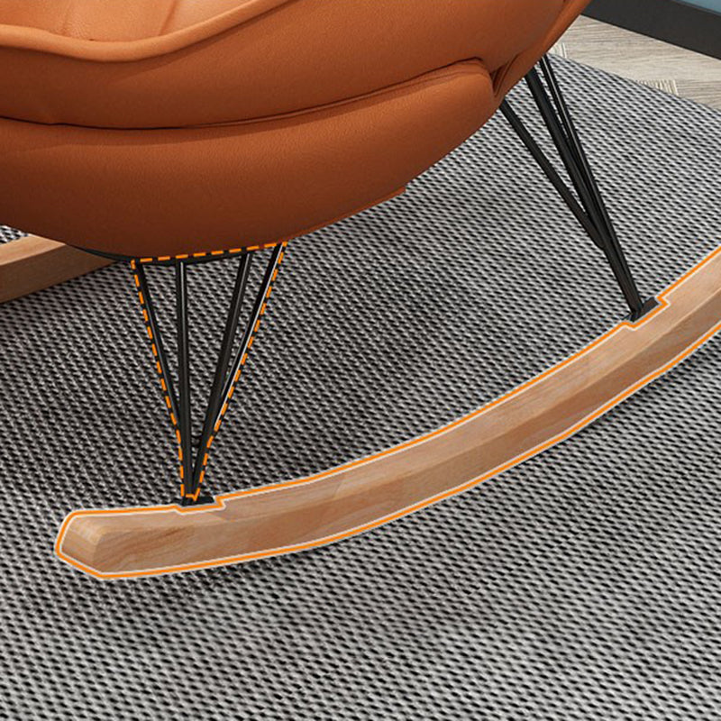 Chaise de planeurs moderne Couleur pure Métal des jambes sombres chaise à bascule avec ottoman