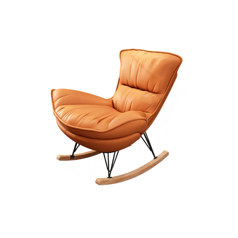 Chaise de planeurs moderne Couleur pure Métal des jambes sombres chaise à bascule avec ottoman