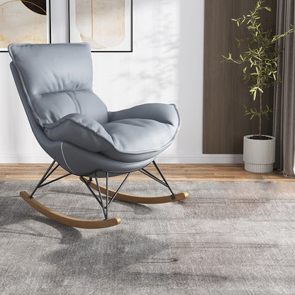 Sedia a dondolo contemporanea in finta pelle per aliante impermeabile con cuscini rimovibili