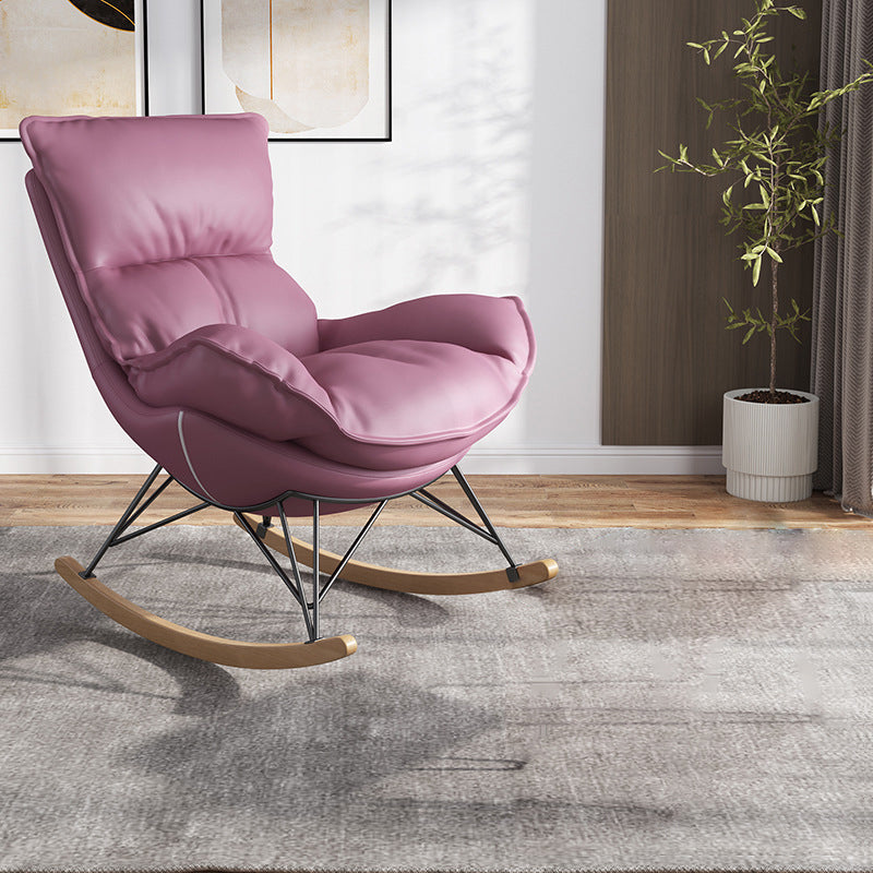 Sedia a dondolo contemporanea in finta pelle per aliante impermeabile con cuscini rimovibili