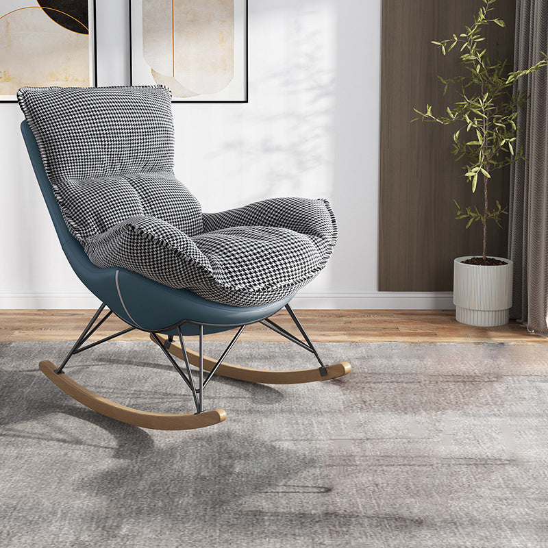 Sedia a dondolo contemporanea in finta pelle per aliante impermeabile con cuscini rimovibili