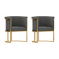 Parsons Velvet Arm Chair Velvet Gold Base Dining Chair for Dining Room Grey 2 Piece Set Clearhalo 'Dining Chairs' 'Dining Tables & Seating' 'dining_chair' 'furn' 'furn_dining_chair' 'Furniture' 'Kitchen & Dining Furniture' 6575366