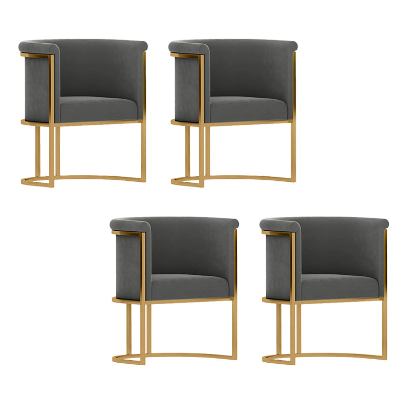 Parsons Velvet Arm Chair Velvet Gold Base Dining Chair for Dining Room Grey 4 Piece Set Clearhalo 'Dining Chairs' 'Dining Tables & Seating' 'dining_chair' 'furn' 'furn_dining_chair' 'Furniture' 'Kitchen & Dining Furniture' 6575367