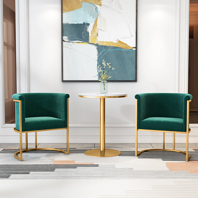 Parsons Velvet Arm Chair Velvet Gold Base Dining Chair for Dining Room Clearhalo 'Dining Chairs' 'Dining Tables & Seating' 'dining_chair' 'furn' 'furn_dining_chair' 'Furniture' 'Kitchen & Dining Furniture' 6575368