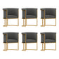 Parsons Velvet Arm Chair Velvet Gold Base Dining Chair for Dining Room Grey 6 Piece Set Clearhalo 'Dining Chairs' 'Dining Tables & Seating' 'dining_chair' 'furn' 'furn_dining_chair' 'Furniture' 'Kitchen & Dining Furniture' 6575370
