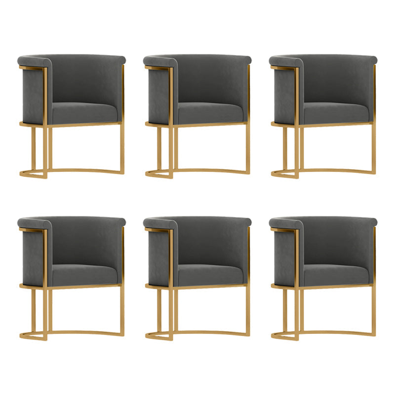 Parsons Velvet Arm Chair Velvet Gold Base Dining Chair for Dining Room Grey 6 Piece Set Clearhalo 'Dining Chairs' 'Dining Tables & Seating' 'dining_chair' 'furn' 'furn_dining_chair' 'Furniture' 'Kitchen & Dining Furniture' 6575370