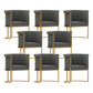 Parsons Velvet Arm Chair Velvet Gold Base Dining Chair for Dining Room Grey 8 Piece Set Clearhalo 'Dining Chairs' 'Dining Tables & Seating' 'dining_chair' 'furn' 'furn_dining_chair' 'Furniture' 'Kitchen & Dining Furniture' 6575371