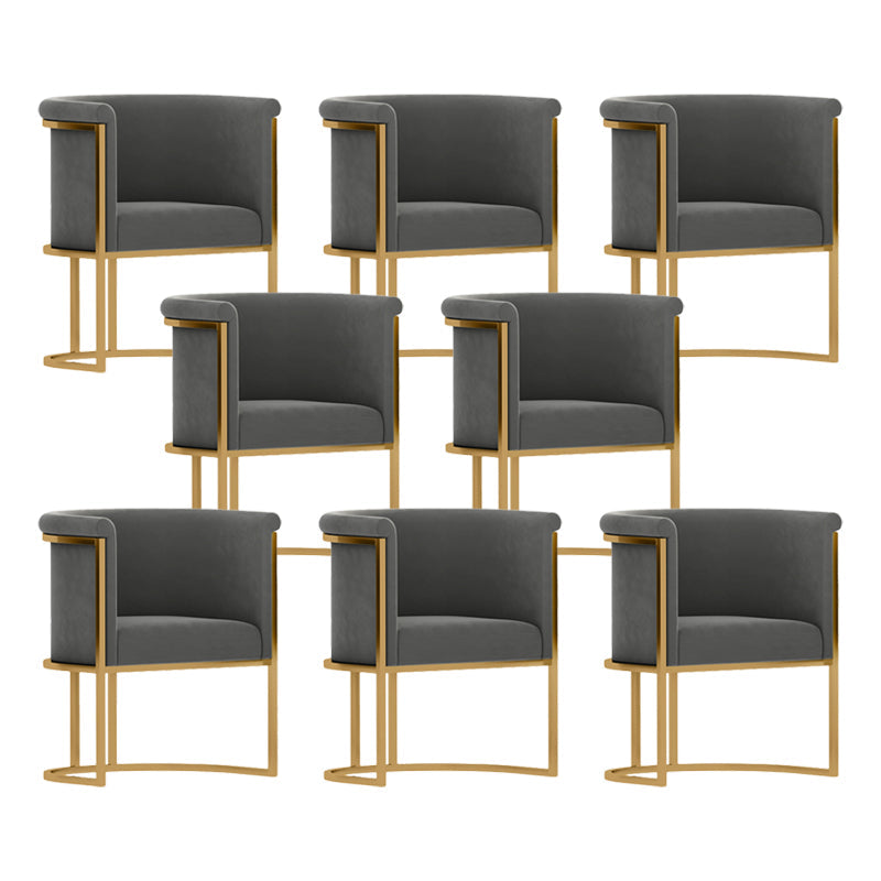 Parsons Velvet Arm Chair Velvet Gold Base Dining Chair for Dining Room Grey 8 Piece Set Clearhalo 'Dining Chairs' 'Dining Tables & Seating' 'dining_chair' 'furn' 'furn_dining_chair' 'Furniture' 'Kitchen & Dining Furniture' 6575371