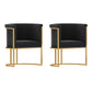 Parsons Velvet Arm Chair Velvet Gold Base Dining Chair for Dining Room Black 2 Piece Set Clearhalo 'Dining Chairs' 'Dining Tables & Seating' 'dining_chair' 'furn' 'furn_dining_chair' 'Furniture' 'Kitchen & Dining Furniture' 6575375