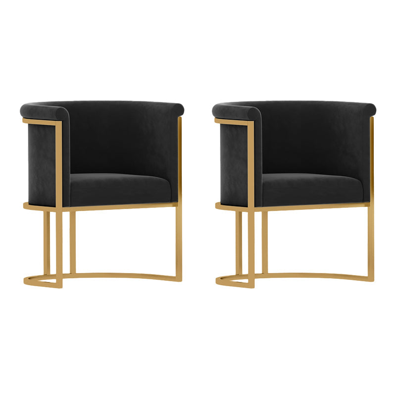 Parsons Velvet Arm Chair Velvet Gold Base Dining Chair for Dining Room Black 2 Piece Set Clearhalo 'Dining Chairs' 'Dining Tables & Seating' 'dining_chair' 'furn' 'furn_dining_chair' 'Furniture' 'Kitchen & Dining Furniture' 6575375