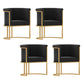 Parsons Velvet Arm Chair Velvet Gold Base Dining Chair for Dining Room Black 4 Piece Set Clearhalo 'Dining Chairs' 'Dining Tables & Seating' 'dining_chair' 'furn' 'furn_dining_chair' 'Furniture' 'Kitchen & Dining Furniture' 6575377
